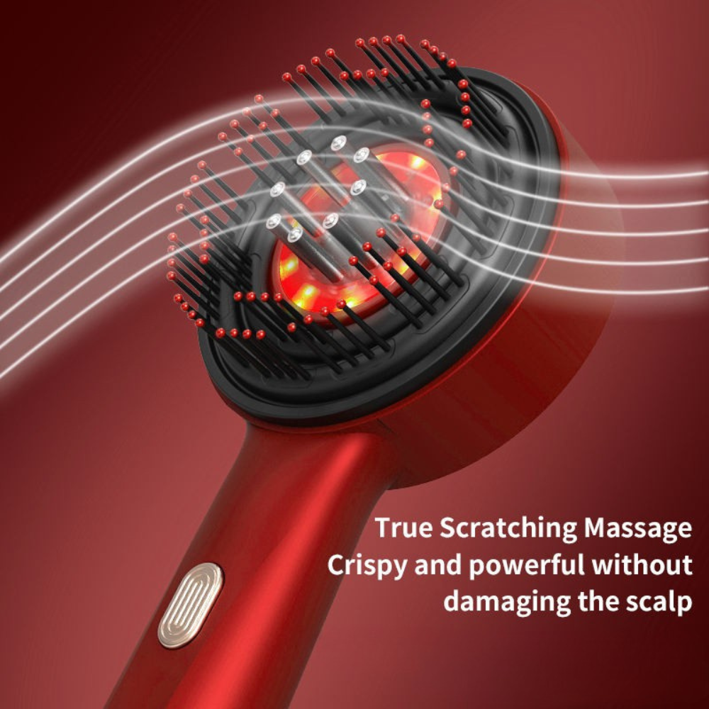 Vibrating Scalp Brush – Red Light Hair Growth & Care