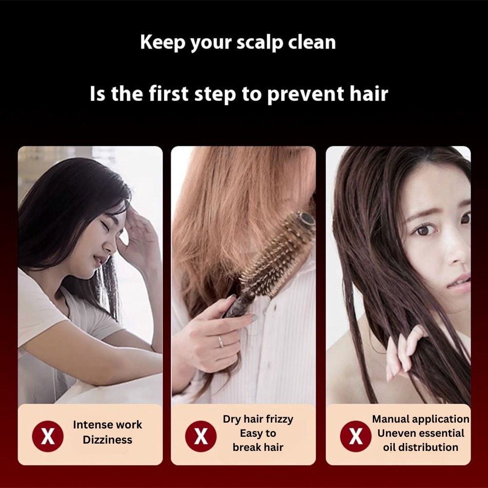 Vibrating Scalp Brush – Red Light Hair Growth & Care