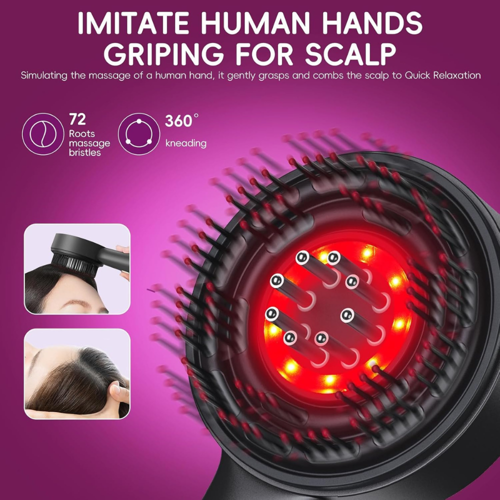 Vibrating Scalp Brush – Red Light Hair Growth & Care