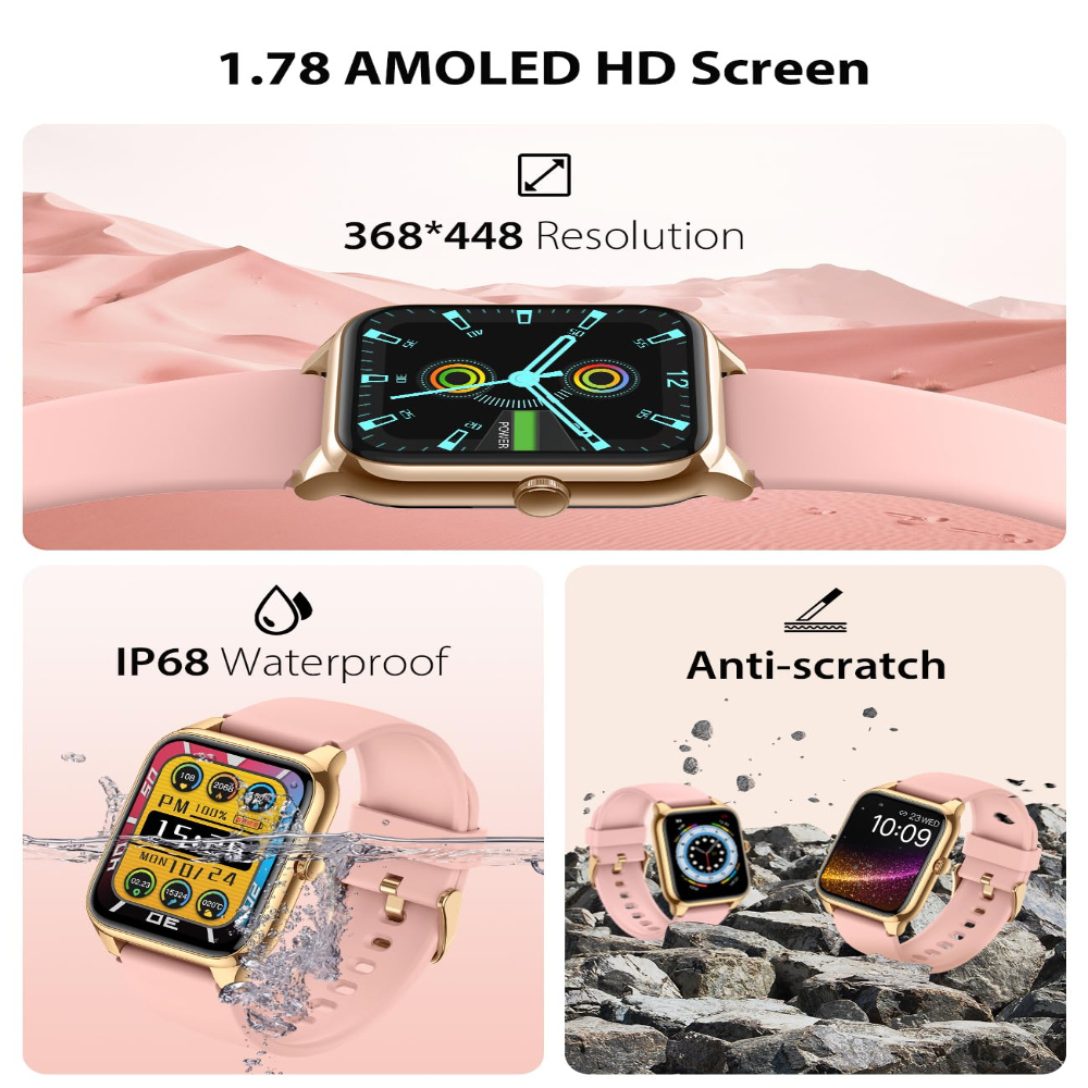 Smart Fitness Watch – Heart Monitor, Music & Bluetooth Calls (1.83")